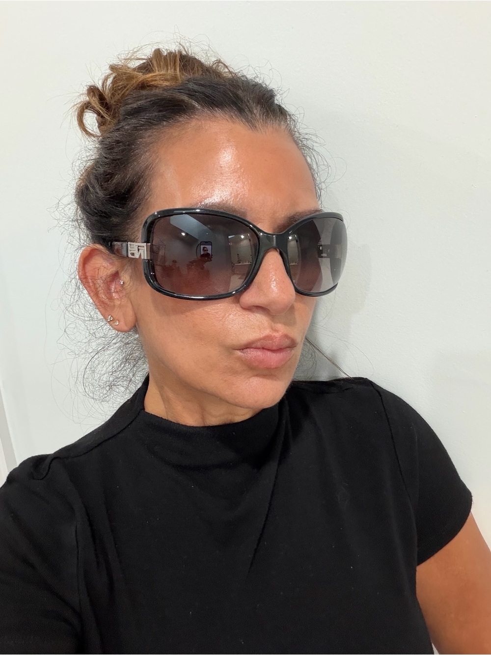 Fendi Oversized Black Sunglasses with Black Gradient Lenses